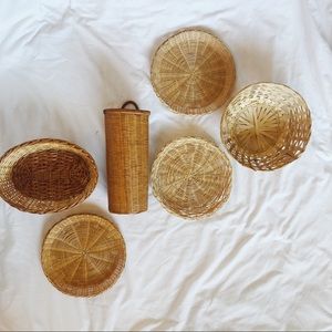 Curated wicker basket wall